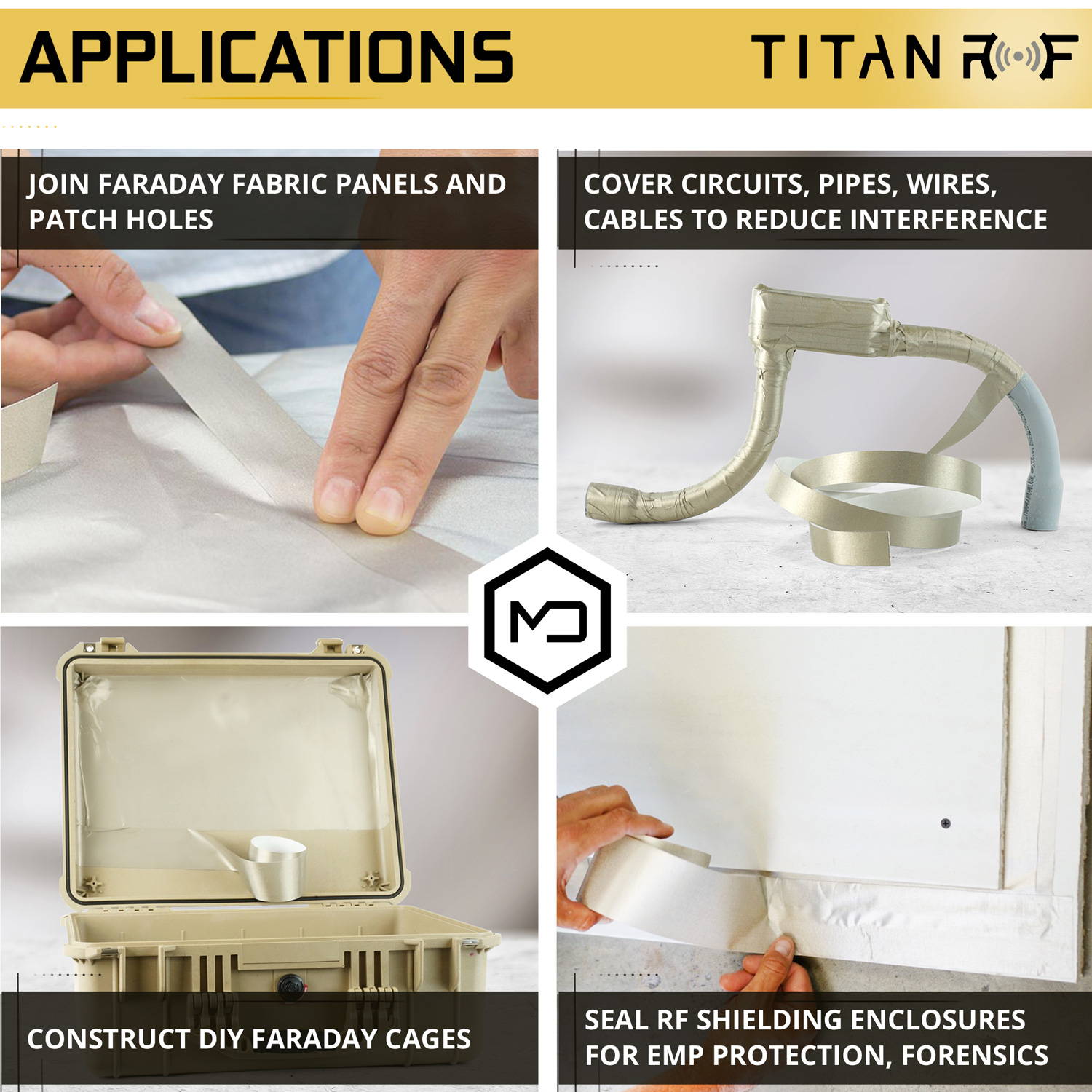 MISSION DARKNESS™ TITANRF TITANRF FARADAY TAPE - Schild