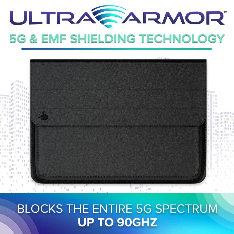 DefenderShield Laptop EMF Radiation Protection + Safety Sleeve - Large Up to 15" Laptops - Schild