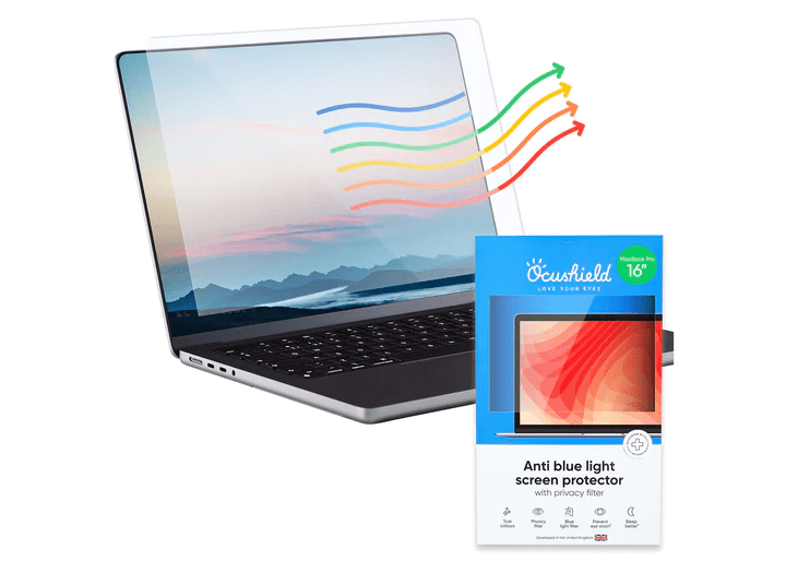 Ocushield - Anti Blue Light Filter for MacBook Air & Pro With Privacy + Anti-Glare & Anti-Bacterial Technology
