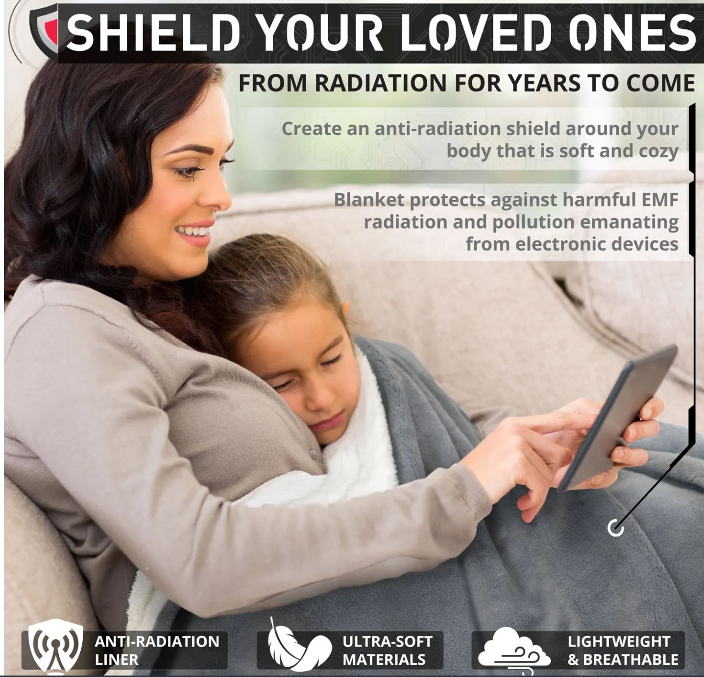 MISSION DARKNESS™ TITANRF RADIATION SHIELDING THROW BLANKET - Schild