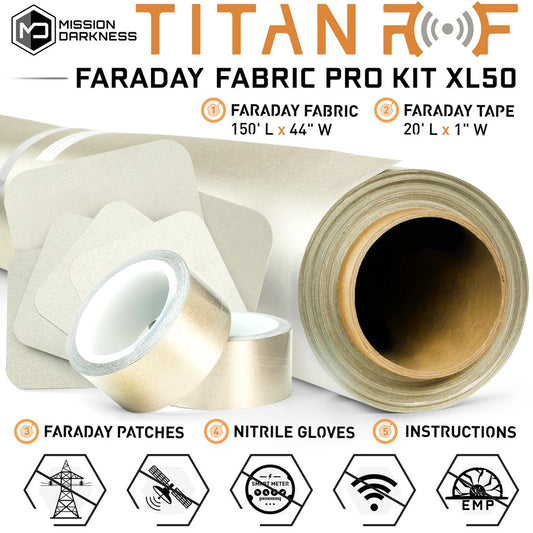 MISSION DARKNESS™ TITANRF FARADAY FABRIC ROLL XL50 (150ft x 44in W) - Schild