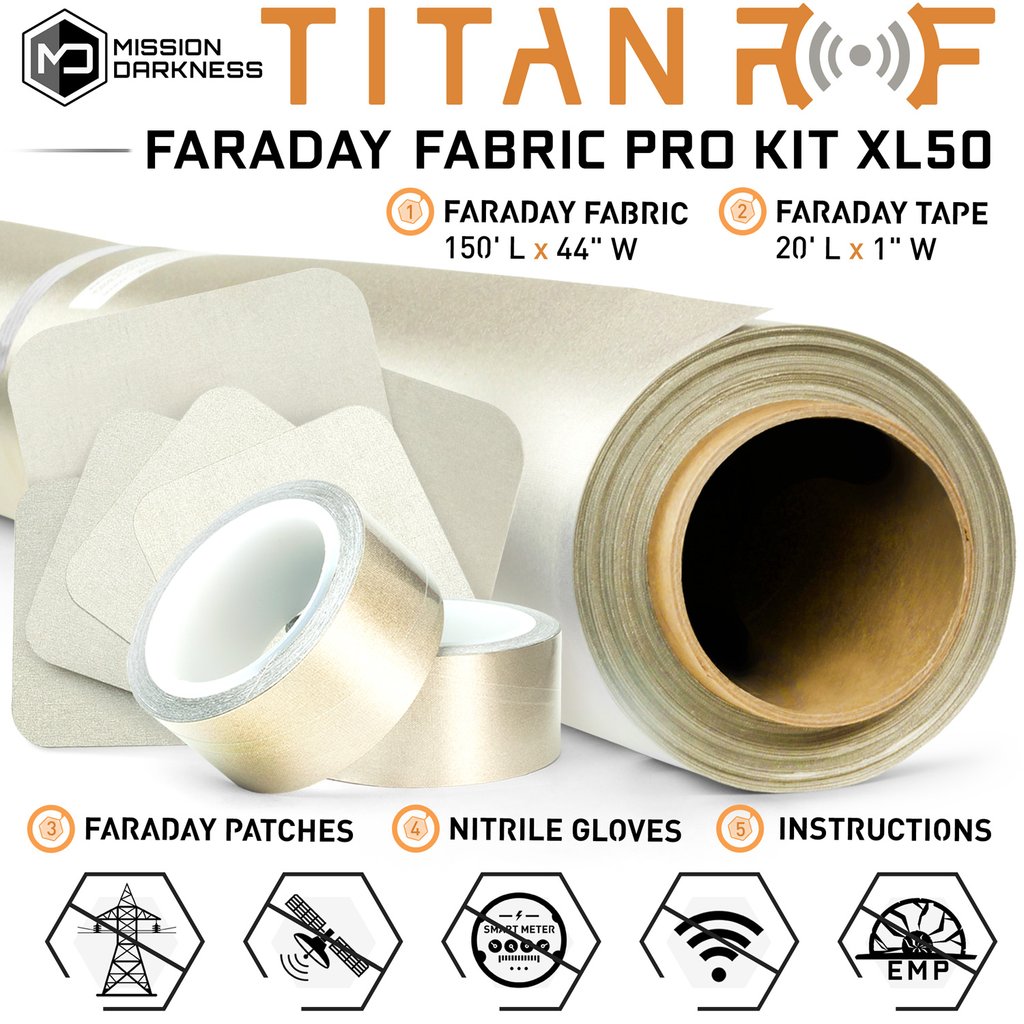MISSION DARKNESS™ TITANRF FARADAY FABRIC ROLL XL50 (150ft x 44in W) - Schild