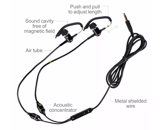 ibrain Wired Sports EMF Protection Air Tube Headset - Schild