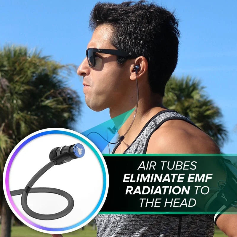 DefenderShield EMF Radiation-Free Earbuds Air Tube Stereo Headphones - Schild