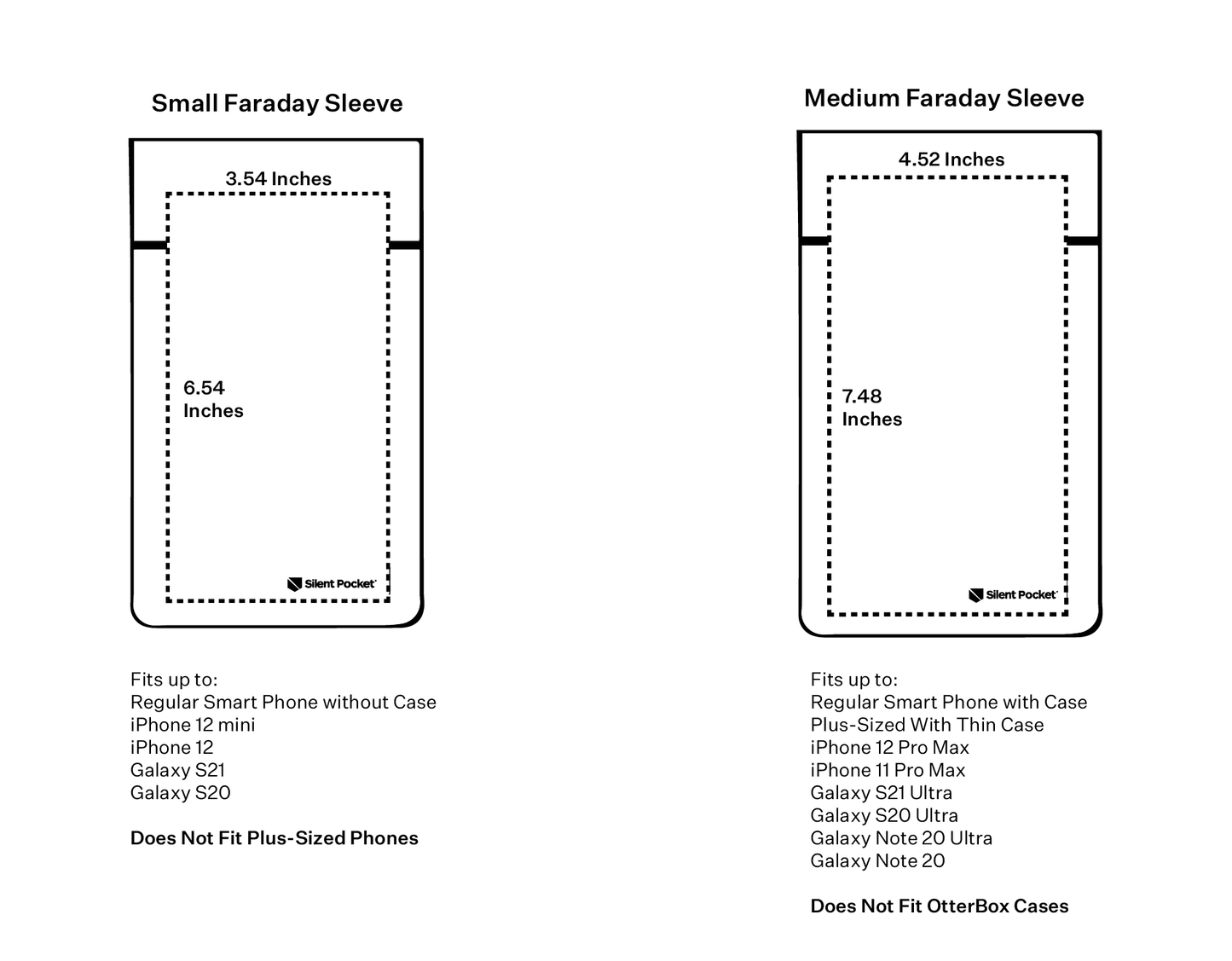 SILENT POCKET Leather Faraday Sleeve For Phones MEDIUM - Schild