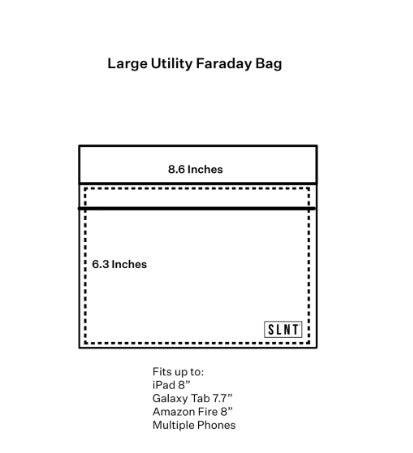 Silent Pocket Utility Faraday Bag for Tablets and Multiple Devices (Large) - Schild