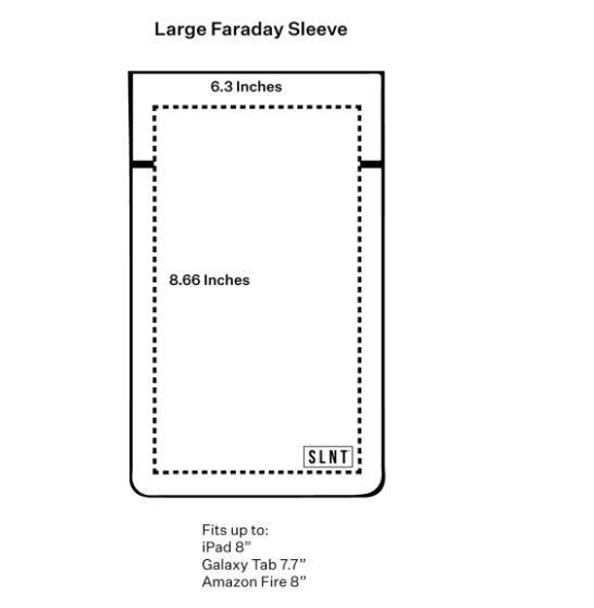 Silent Pocket Faraday Sleeve for Tablets Leather (Large) - Schild